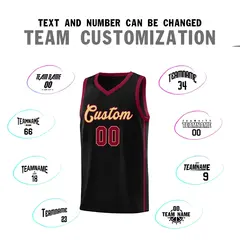 Black Khaki-Crimson Orange Side Two Bars Basketball Jersey 4