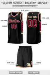 Black Khaki-Crimson Star Pattern Sports Basketball Jersey 2