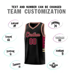 Black Khaki-Crimson Star Pattern Sports Basketball Jersey 3