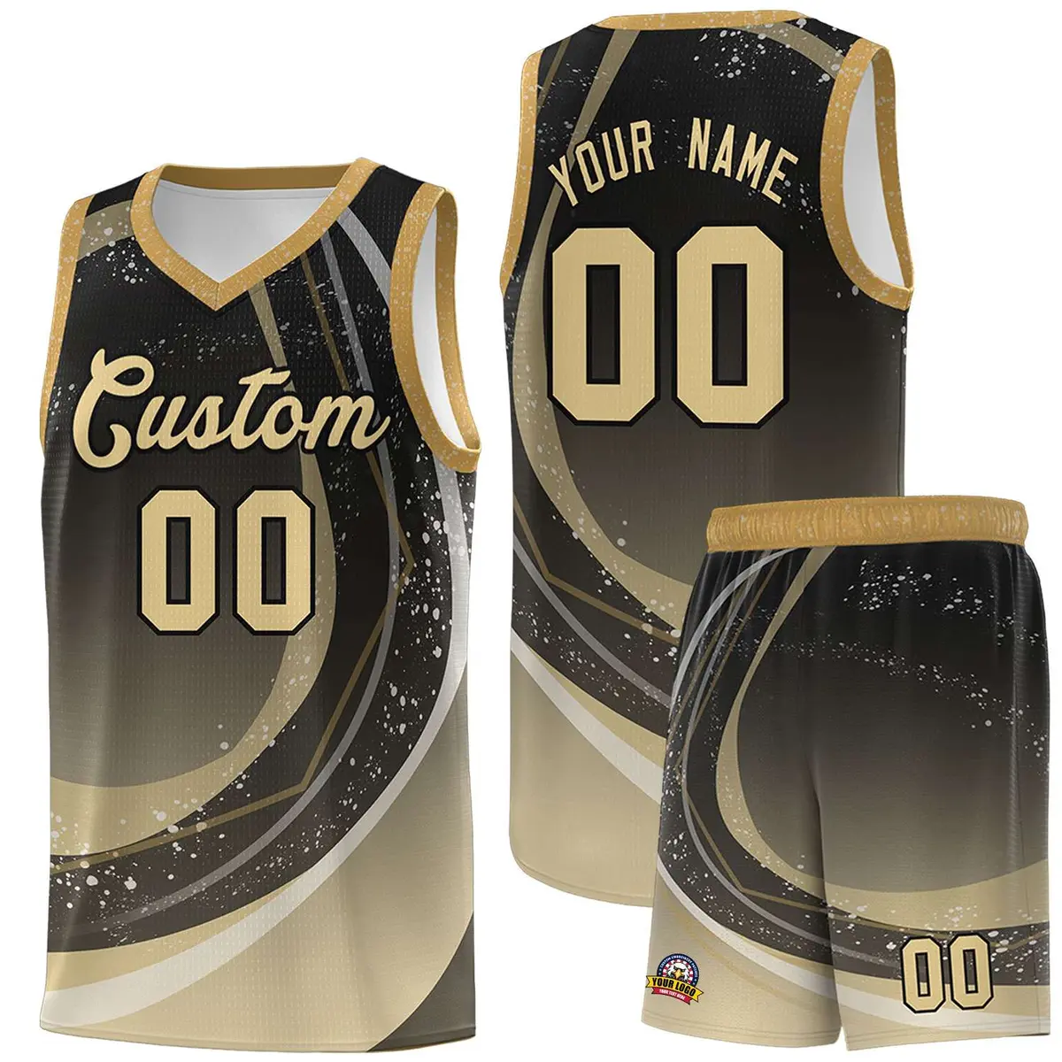 Black Khaki Galaxy Graffiti Basketball Jersey