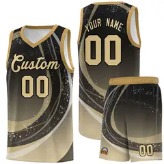 Black Khaki Galaxy Graffiti Basketball Jersey 1