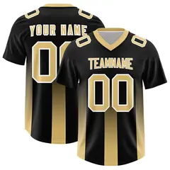 Black Khaki Gradient Vertical Width Stripe Football Jersey