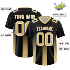 Black Khaki Gradient Vertical Width Stripe Football Jersey 2