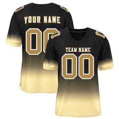 Black Khaki-Old Gold Gradient Fashion Team Football Jersey