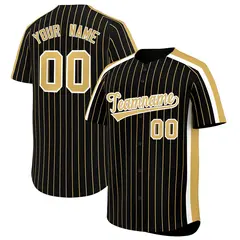 Black Khaki Pinstripe Two-tone Authentic Baseball Jersey 1