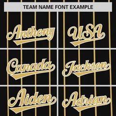 Black Khaki Pinstripe Two-tone Authentic Baseball Jersey 3
