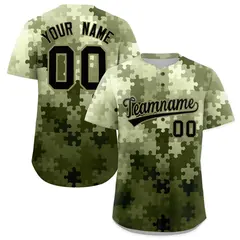 Black Khaki Puzzle Elements Baseball Jersey