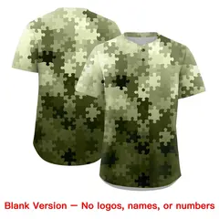 Black Khaki Puzzle Elements Baseball Jersey 7