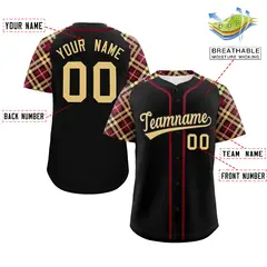Black Khaki Raglan Sleeves Authentic Baseball Jersey 2