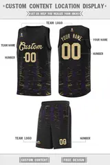 Black Khaki Scratches Pattern Basketball Jersey 2