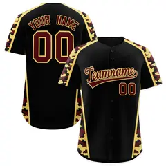 Black Khaki Side Camo Baseball Jersey