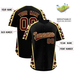 Black Khaki Side Camo Baseball Jersey 2