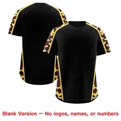 Black Khaki Side Camo Baseball Jersey 7