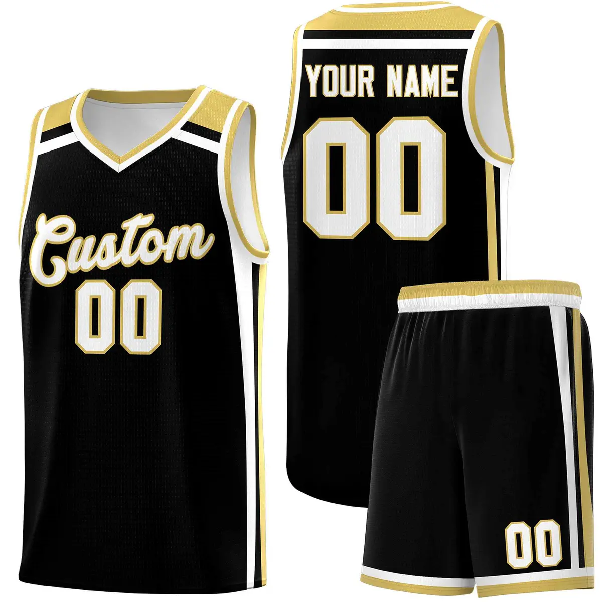 Black Khaki White Color Charge Series Team Basketball Jersey
