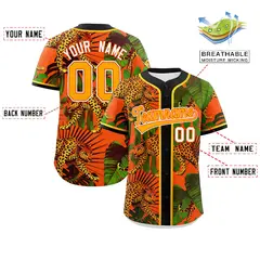 Black Leopard Graffiti Authentic Baseball Jersey 2