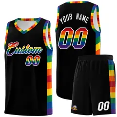 Black LGBT Rainbow Pride Month Sports Basketball Jersey