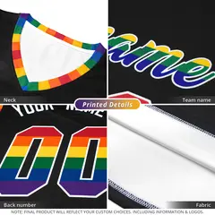 Black LGBT Rainbow Pride Month Sports Basketball Jersey 2