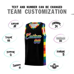 Black LGBT Rainbow Pride Month Sports Basketball Jersey 5