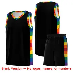 Black LGBT Rainbow Pride Month Sports Basketball Jersey 8