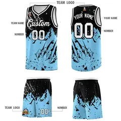 Black Light Blue Beast Pattern Sports Basketball Jersey 5
