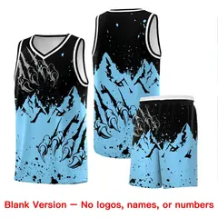 Black Light Blue Beast Pattern Sports Basketball Jersey 7