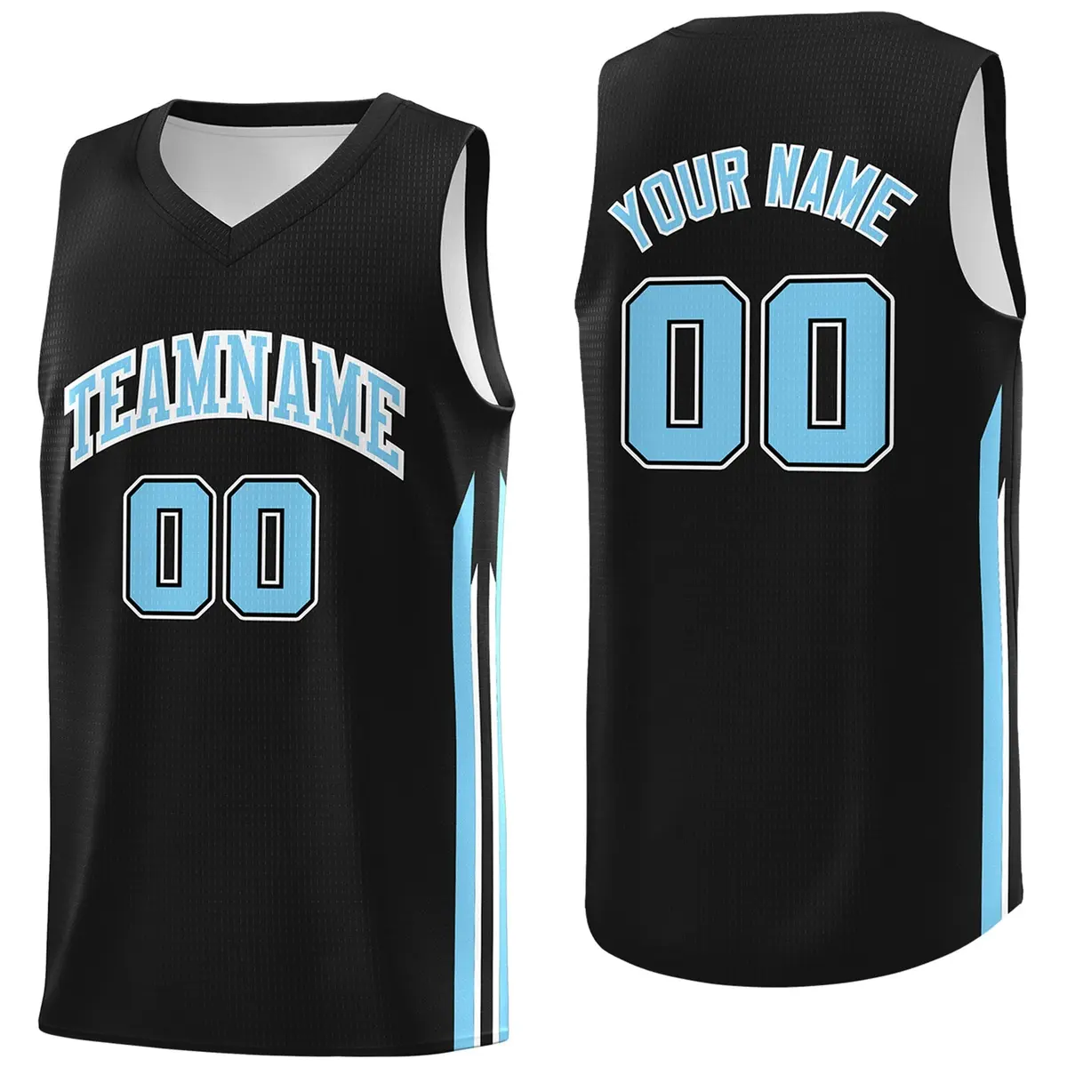 Black Light Blue Classic Athletic Casual Basketball Jersey