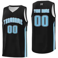 Black Light Blue Classic Mesh Sport Basketball Jersey