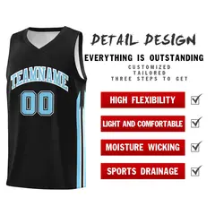 Black Light Blue Classic Tops Mesh Bull Basketball Jersey 4