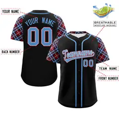Black Light Blue Crimson Raglan Sleeves Baseball Jersey 2