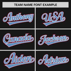 Black Light Blue Crimson Raglan Sleeves Baseball Jersey 3