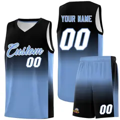 Black Light Blue Gradient Fashion Basketball Jersey 1