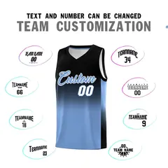 Black Light Blue Gradient Fashion Basketball Jersey 4