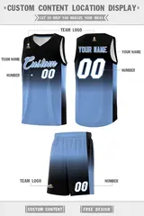 Black Light Blue Gradient Fashion Basketball Jersey 5