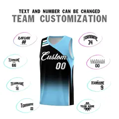 Black Light Blue Gradient Fashion Basketball Jersey 4