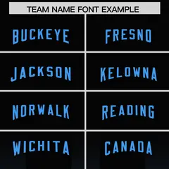 Black Light Blue Gradient Vertical Stripe Football Jersey 3