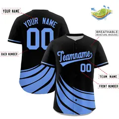 Black Light Blue Graffiti Wind Mark Pattern Baseball Jersey 2