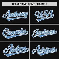 Black Light Blue Horizontal Stripe Pullover Baseball Jersey 3