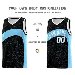 Black Light Blue Irregular Dot Graffiti Basketball Jersey 3