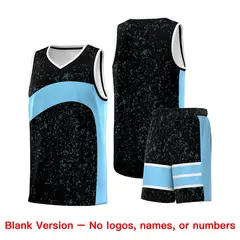 Black Light Blue Irregular Dot Graffiti Basketball Jersey 7