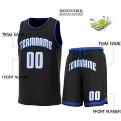 Black Light Blue-Royal Classic Sets Basketball Jersey 2