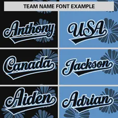 Black Light Blue Split Flower Graffiti Baseball Jersey 3