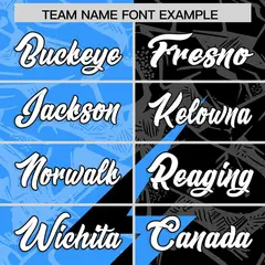 Black Light Blue Split Lightning Pattern Football Jersey 3