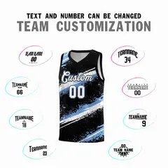 Black Light Blue White Reversible Stellar Strike Splash Basketball Jersey 2
