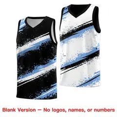 Black Light Blue White Reversible Stellar Strike Splash Basketball Jersey 7