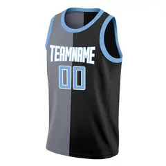 Black Light Blue-White Split Fashion Basketball Jersey 3