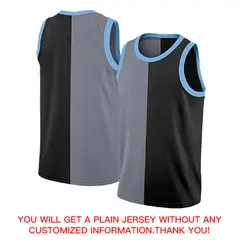 Black Light Blue-White Split Fashion Basketball Jersey 4