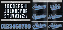 Black Light Blue-White Stripe Baseball Jersey 3