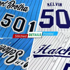 Black Light Blue-White Stripe Baseball Jersey 4