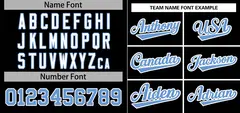 Black Light Blue-White Stripe Raglan Baseball Jersey 3