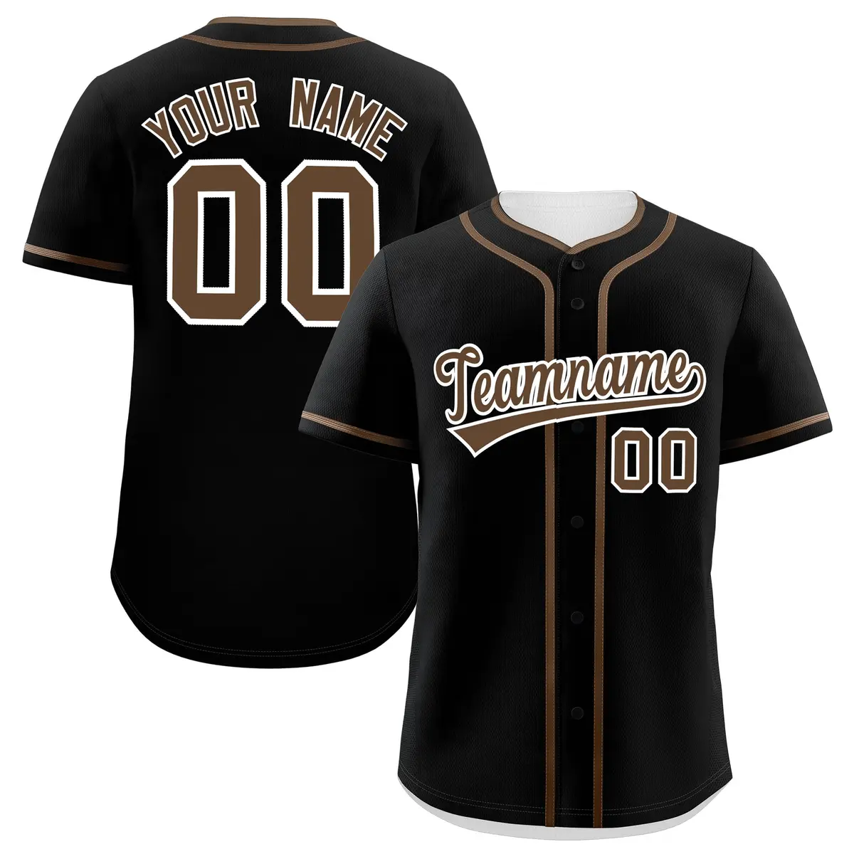 Black Light Brown Classic Authentic Baseball Jersey